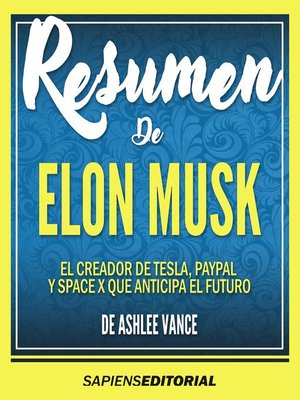 cover image of Resumen De "Elon Musk